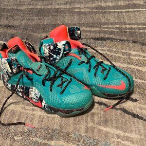 Nike Kids Turquoise and Coral Sneakers